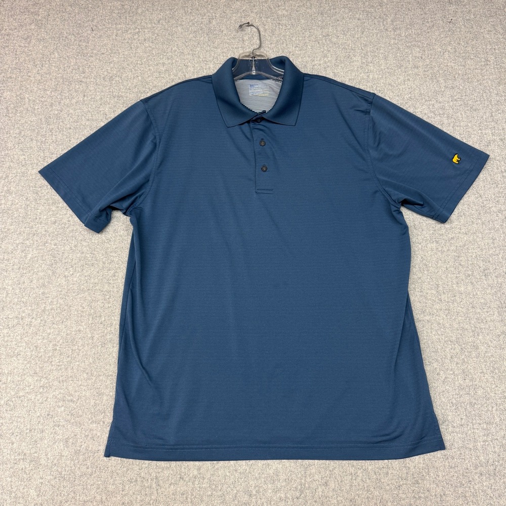 Jack Nicklaus Polo Shirt XL Blue Golden Bear Logo Performance Short Sleeve Golf